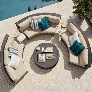 Conjunto de Sofás Modernos para Jardín, Mimbre Sintético, Sofá de Terraza con Cojines Impermeables, Duradero y Ecológico - Product Image 4
