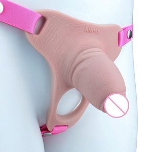 ANOSX Strapon Silicone Chastity Cage FTM Penis Packers Wearable Hollow Realistic <b>Dildo</b> Short Soft Penis Transgender Sissy - Product Image 1