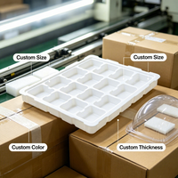 Barquette thermoformée blanche écologique multi-compartiments pour l'emballage de pièces de précision d'usine électronique