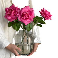 Fleurs artificielles en latex de haute qualité, faites à la main, effet toucher réel, hydratantes, roses blanches, modernes, pour mariage, remise de diplôme, décoration de la maison