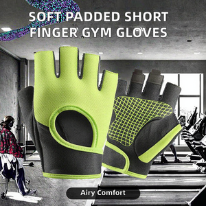Gants de sport unisexes à doigts courts, respirants, rembourrés et extensibles, pour la musculation, le cyclisme et la gym, disponibles en plusieurs couleurs, vente en gros - Product Image 2