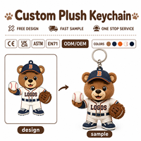 Porte-clés en peluche de coton personnalisé, adorable animal en peluche, OEM ODM, personnalisable avec logo et rembourrage en coton PP