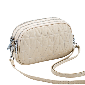 Mini sac de messager en cuir véritable de créateur dernier cri pour femmes pochette de téléphone portable à fermeture éclair avec broderie style tendance - Product Image 1