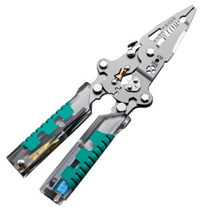 Multi Functional <b>Wire</b> <b>Stripper</b> 8.8 Inches Serrated Jaw With Voltage Tester Electricians Tool For Cutting Pulling Folding - Product Image 1