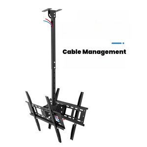 <span class=keywords><strong>Soporte</strong></span> de <span class=keywords><strong>Techo</strong></span> para TV de Acero Ajustable en 6 Niveles de Altura para Uso Comercial, para Monitores de Pantalla Dual de 32-55 Pulgadas - Product Image 6