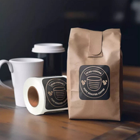 Café gebruikt op maat gemaakte waterdichte zelfklevende logo-print ronde etiketten/stickers voor plastic en papieren koffiebekers
