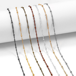 DIY Jewelry Accessories 1.8mm Spacer Bead <b>Chain</b> 90m Roll Flat Beaded <b>Chain</b> For Necklace Making <b>Copper</b>-clad Iron Plated - Product Image 4