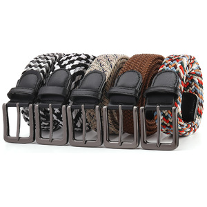 <span class=keywords><strong>Ceinture</strong></span> unisexe <span class=keywords><strong>élastique</strong></span> <span class=keywords><strong>tressée</strong></span> en toile extensible pour hommes et femmes, <span class=keywords><strong>ceinture</strong></span> décontractée en tissu pour le golf avec boucle en cuir et boucle en acier - Product Image 6