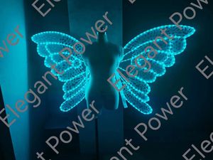Led Mirror Butterfly Fairy Big <strong>Wings</strong> Jumpsuit Show Cosplay Silver Costume Gold <strong>Suit</strong> Stage Performance Talent for Adult - Product Image 2