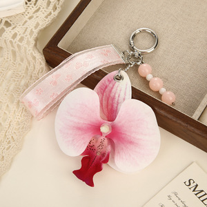 พวงกุญแจริบบิ้นผีเสื้อแฟชั่น <span class=keywords><strong>ดอก</strong></span>ไม้ฮาวาย <span class=keywords><strong>ดอก</strong></span>ไม้ประดิษฐ์ ผีเสื้อไทย กล้วยไม้ประดิษฐ์ ลูกปัด พวงกุญแจรถยนต์ จี้กระเป๋า - Product Image 4