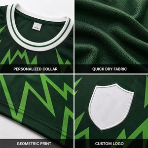 Vêtements de football personnalisés à séchage rapide, maillot de football imprimé par sublimation, logo couleur pleine, ne s'estompe jamais - Product Image 4