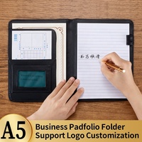 Padfolio en cuir et portefeuille d'affaires, petit Padfolio mignon personnalisé A5, dossier en cuir végétalien personnalisé