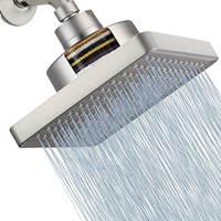 Cabezal de Ducha de Lluvia de Alta Presión con Filtro de 6 Etapas, Eliminación de Cloro, Gran Angular, 6 Pulgadas, para Baja Presión de Agua