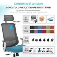 Chaise de bureau ergonomique pivotante en maille à dossier haut, design moderne, logo personnalisé, vente en gros Chine, pour visiteurs et cadres