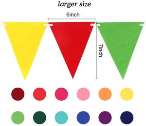 <span class=keywords><strong>Guirlande</strong></span> de bannières fanions en tissu de feutre arc-en-ciel, décorations multicolores pour fête d'anniversaire - Product Image 2