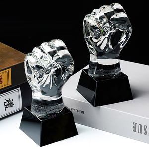 All'ingrosso K9 personalizzabile cristallo premi 3D Logo pugno trofeo come centrotavola altri oggetti di cristallo - Product Image 3