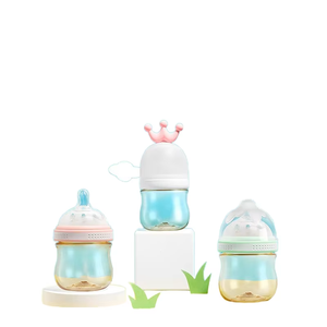 Botellas de vidrio para bebés, juego de 120ML, biberón de vidrio de borosilicato ecológico para recién nacidos, botella de vidrio para leche con chupete - Product Image 2