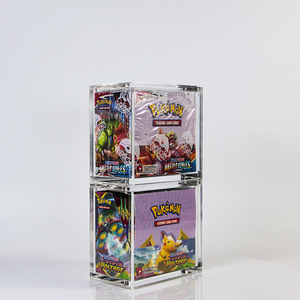 New clear acrylic pokemon booster protector box stackable acrylic protect case