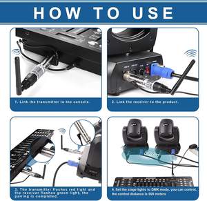 Transceptor DMX512 <span class=keywords><strong>2</strong></span>.4G XLR, Consola de Control DMX para Iluminación de Bares, Discotecas, Escenarios, Fiestas, Transmisor y Receptor Inalámbrico para Luces PAR - Product Image 5