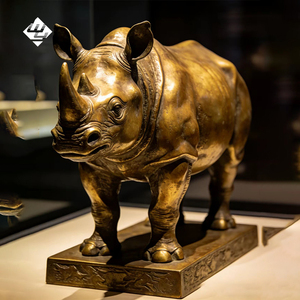 Artisanat Métallique Artisanal en Métal <span class=keywords><strong>Rhinocéros</strong></span> Faune Sauvage, Sculpture Décorative, Ornements, Cadeaux pour Événements et Conférences - Product Image 3