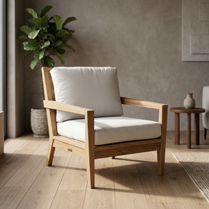 Chaise longue d'extérieur moderne, durable, en teck massif, écologique, confortable, imperméable, avec coussins - Sièges pour jardin et balcon - Product Image 4