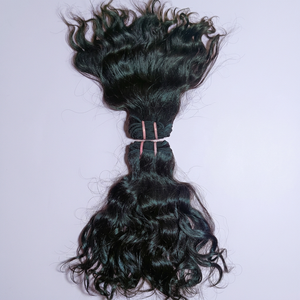 100% Natural Wavy 12\" Black Virgin Indian Temple Hair <b>Extensions</b> High Quality <b>Braiding</b> Hair - Product Image 2