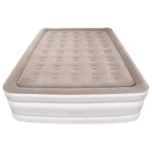 Customized Wholesale PVC Flocking Home Double Inflatable Mattress With Built In Electric Pump Air Matress