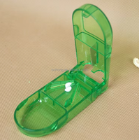 OUHONG Boîte de Rangement Portable Personnalisée pour Pilules, Coupe-Pilules en Plastique, Étui de Rangement pour Médicaments