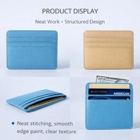 Dompet Kartu Kredit HASSION Ultra-Tipis Bahan Kulit PU RFID Organizer Kartu Tunai Tanpa Penutup Unisex Hadiah Fashion Grosir