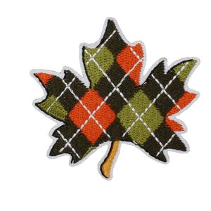 แพทช์ลายใบเมเปิ้ลแบบปักลายตารางหมากรุกสำหรับตกแต่งหมวก เสื้อผ้า กระเป๋า คอลเลคชั่นฤดูใบไม้ร่วง - Product Image 5