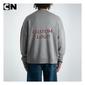 Suéter de Invierno para Hombre, Tejido de Punto, 100% Acrílico, Talla Grande, con Logotipo Personalizado de Fábrica con Certificación GRS, Bordado Frontal y Estampado Gráfico en la Espalda - Product Image 4