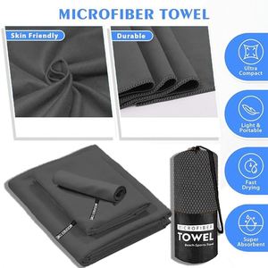 Serviettes personnalisées en gros 220x100 à séchage rapide pour le sport, la gym, les voyages, en microfibre avec sac en filet - Product Image 4