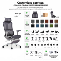 Chaise de bureau ergonomique en maille avec appui-tête réglable, soutien lombaire, accoudoirs 3D, dossier haut, pivotante, pour le travail sur ordinateur à domicile ou au bureau