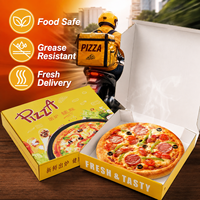 Boîte à pizza portable personnalisée avec logo imprimé, emballage avec poignée gaufrée et finition UV, vente en gros