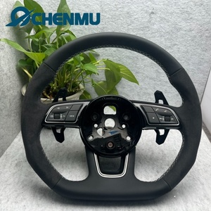พวงมาลัยรถหนังนิ่มครึ่งตัวตามสั่งสำหรับรถ <span class=keywords><strong>Audi</strong></span> R8 A5 C7 <span class=keywords><strong>RS</strong></span> Q5 TT R8 A4 <span class=keywords><strong>Q6</strong></span> B8 B9 S4 RS6 A6 A4L พวงมาลัยอุปกรณ์เสริม Q7รถ - Product Image 1