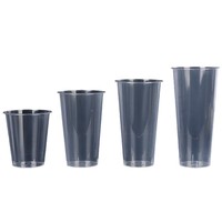 Tasses à thé à bulles en plastique jetables personnalisées Tasses transparentes en PP givré Boba Smoothie