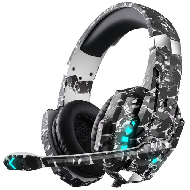 Wired Gaming Headset with Microphone 3.5mm USB Earphones LED Light Optional Over Ear Noise Cancelling Headphones for PC PS4 Xbox