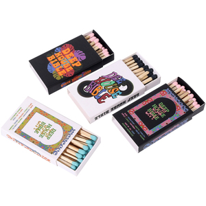 Impressão Papel Personalizado 50 Adesivos Jogos Embalagem Matchbox 50pcs Match Stick Pacote Matchstick 50 Peças Por Matchbox