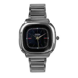 Reloj Cuadrado para Hombre, Color Negro Metálico, Correa de Acero Inoxidable, Reloj de Pulsera de Cuarzo de Moda con Fecha - Product Image 4