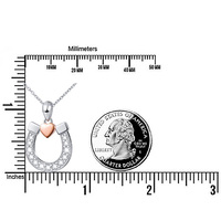 Bijoux fins 925 argent Sterling chanceux cheval coeur cubique Zircon fer à cheval pendentif collier pour les femmes