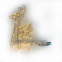 Ornements de Noël en fer forgé lumineux style campagnard américain, motif élan, pour intérieur, ambiance de Noël chinoise