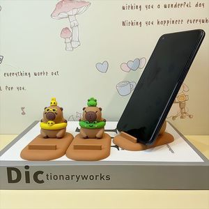 Kapibala Phone <b>Stand</b> PVC Cartoon Desktop Holder Cute Decorative Ornament for Tablet <b>PC</b> <b>Stands</b> - Product Image 2