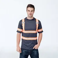 SMASYS - Camiseta de Seguridad de Alta Visibilidad ANSI Clase 2 con Cinta Reflectante de PVC, Mangas Cortas, Logotipo Personalizado, MOQ Bajo