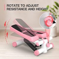 Mini stepper con pantalla LCD y banda de resistencia, equipo portátil de ejercicios para gimnasio en casa.