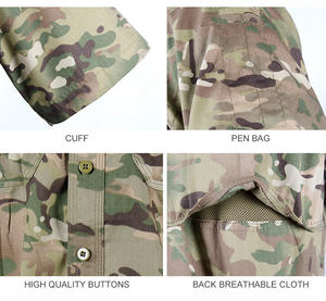 제조업체 도매 XXL 카모플라주 립스탑 니트 퀵 드라이 전술 셔츠 폴리에스터 코튼 통기성 반팔 - Product Image 6