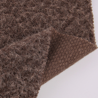 Tissu en velours peluche tricoté en interlock YVES 100 % polyester 325 g/m² de poids moyen, type Victoria Fleece, pour manteau d'hiver