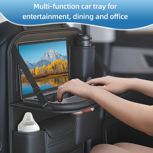 Organizador de Asiento Trasero de Coche de Cuero PU Premium con Bandeja Plegable Estable, Organizador de Respaldo de Asiento de Coche Resistente al Desgaste para Viajes Familiares - Product Image 5