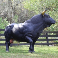 Patung Sapi Fiberglass Ukuran Asli untuk Dekorasi Taman, Kebun, dan Pertanian