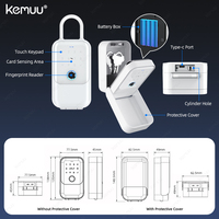 KEMUU Tuya App Desbloqueo de clave de código de huella dactilar Caja de bloqueo de almacenamiento de llave inteligente Montado en la pared inteligente IP65 a prueba de agua