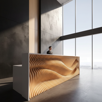 Comptoir de réception d'hôtel personnalisé en usine |   Meubles en bois massif modernes |   Table de réception paramétrique pour centres de vente